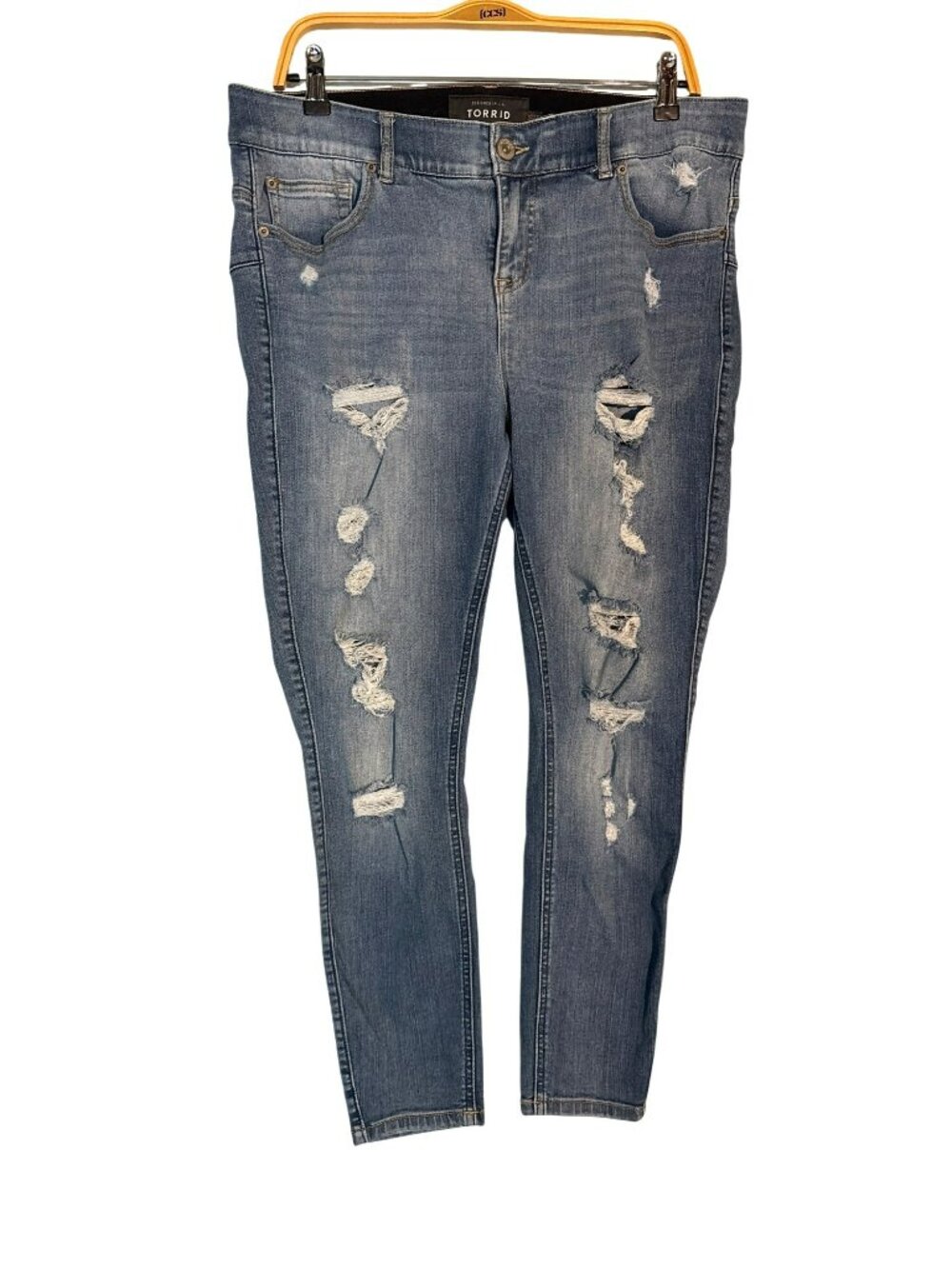 Torrid Bombshell Skinny Distressed Light Wash Jeans Size 16S